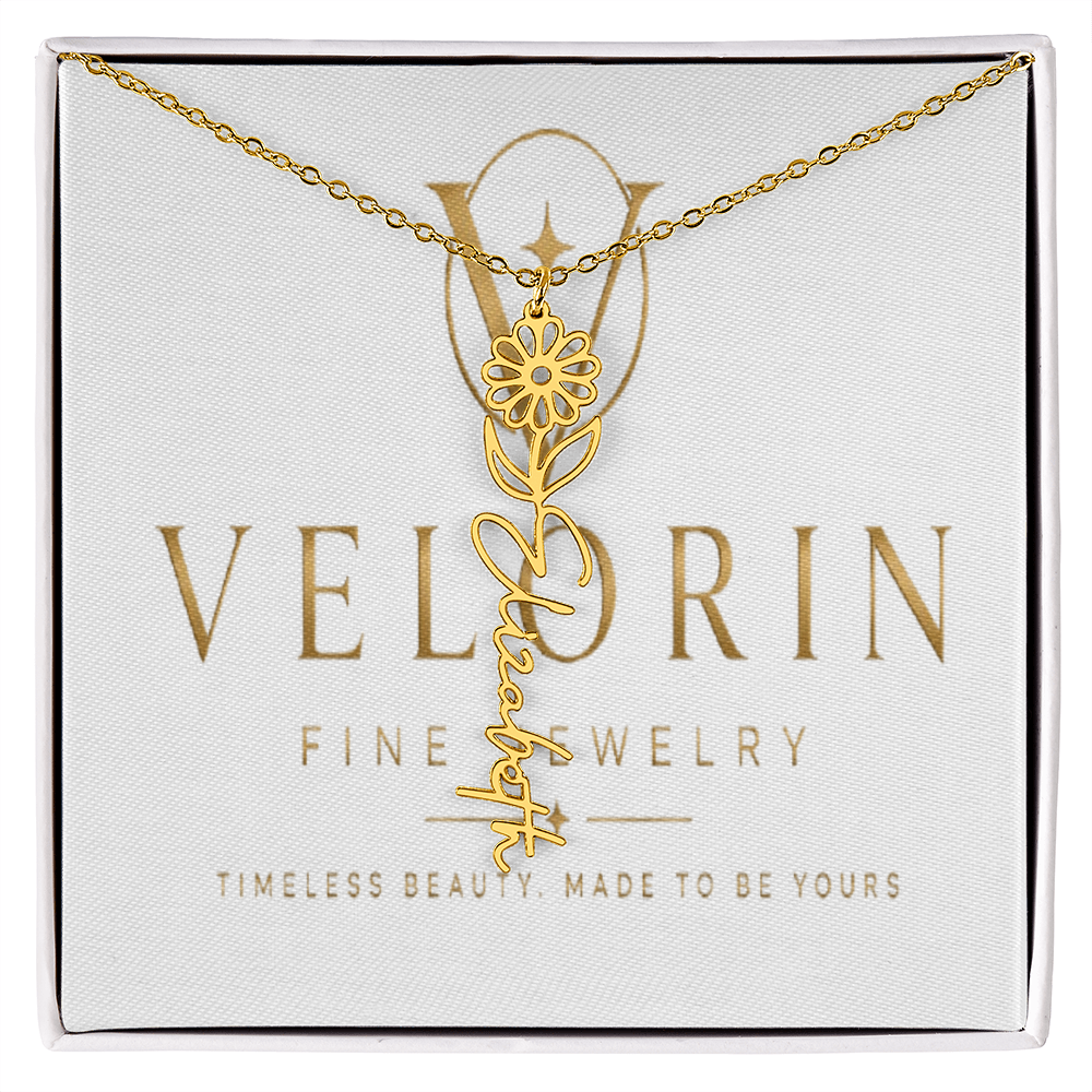 Flower Name Necklace