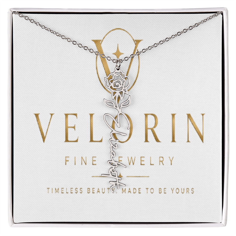 Flower Name Necklace