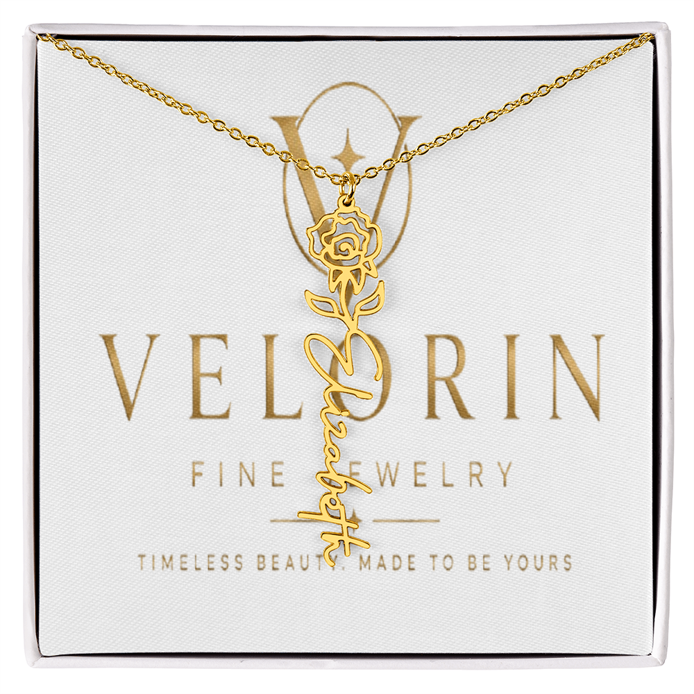 Flower Name Necklace