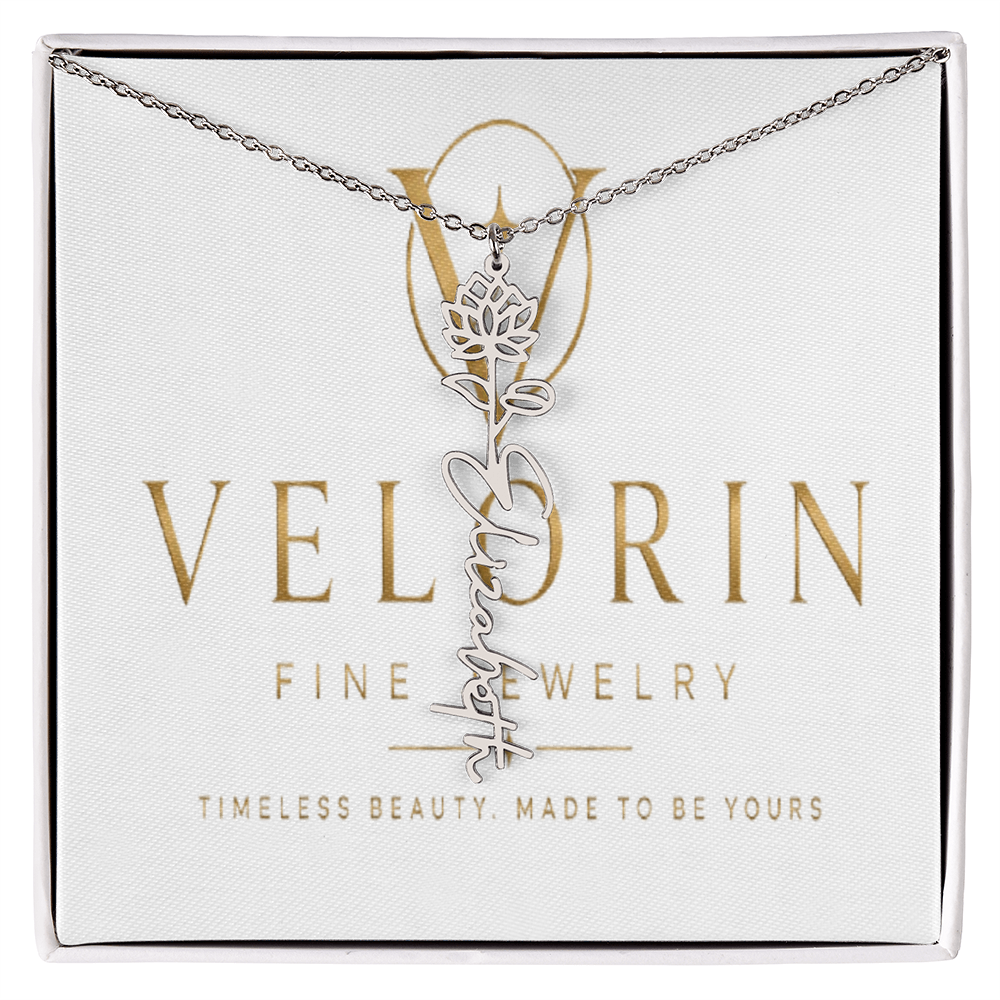 Flower Name Necklace