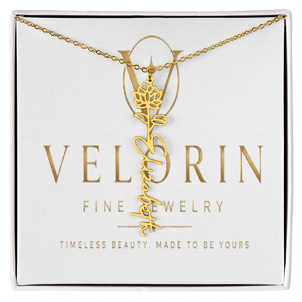Flower Name Necklace