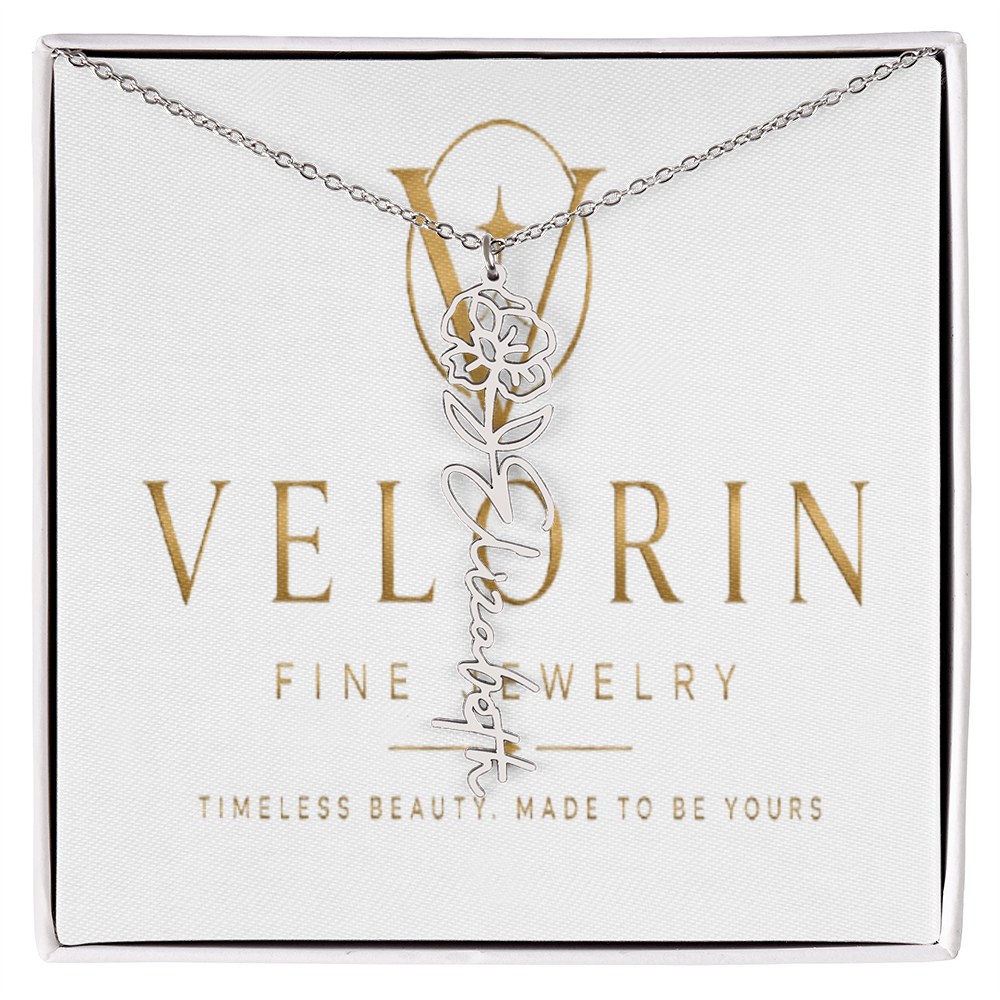 Flower Name Necklace