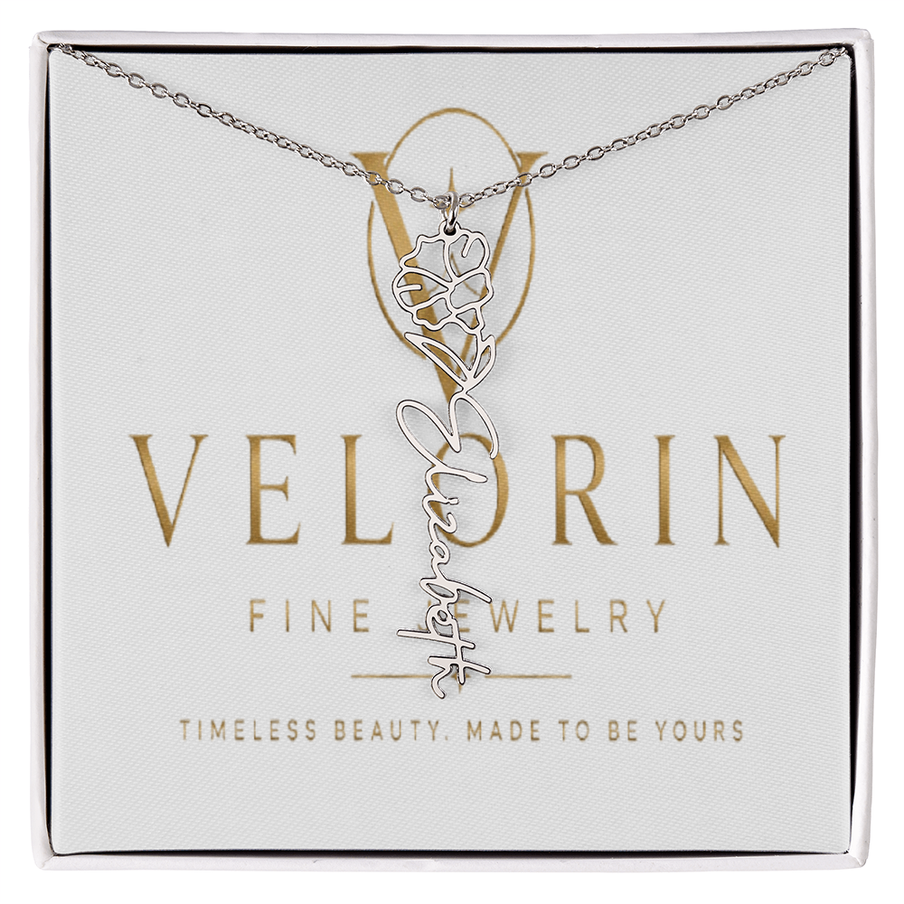 Flower Name Necklace