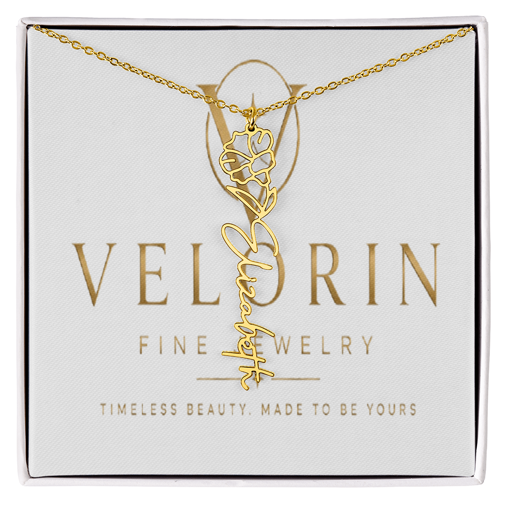 Flower Name Necklace