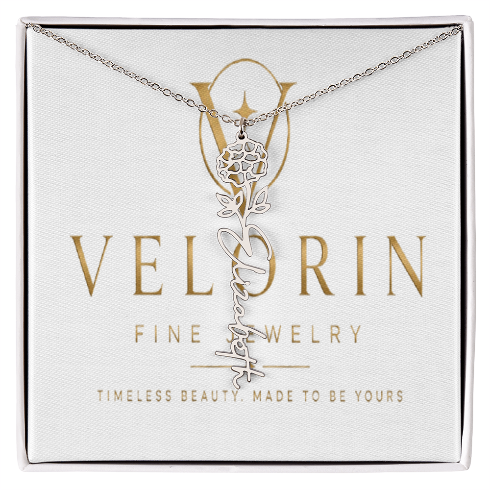 Flower Name Necklace