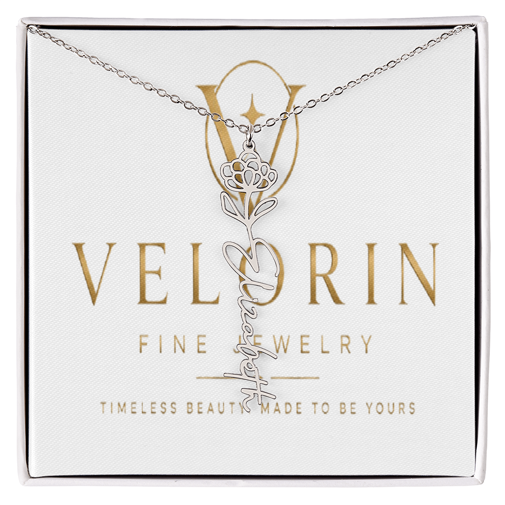 Flower Name Necklace