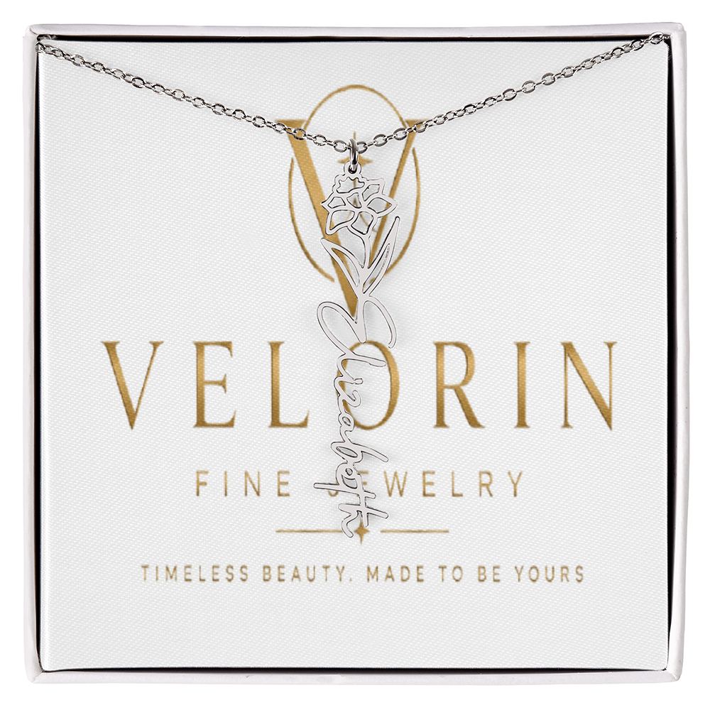 Flower Name Necklace