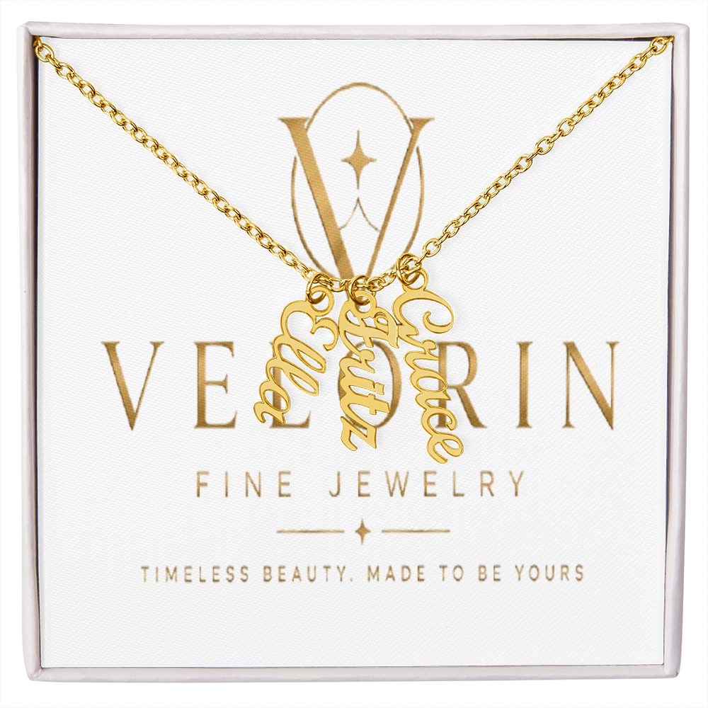 Multi Vertical Name Necklace - MC