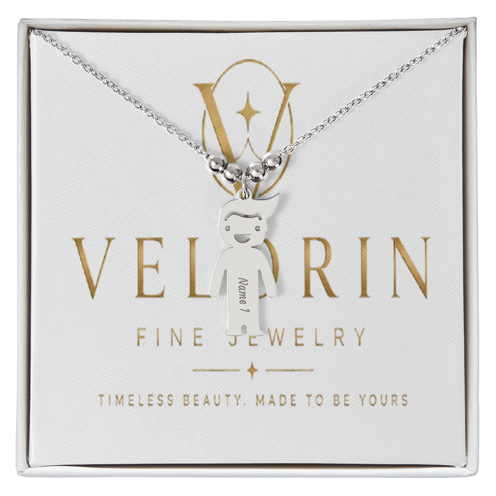 Kid Charm Necklace - Engraved