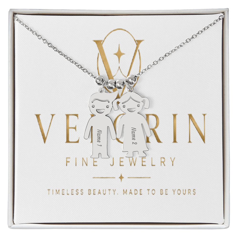 Kid Charm Necklace - Engraved