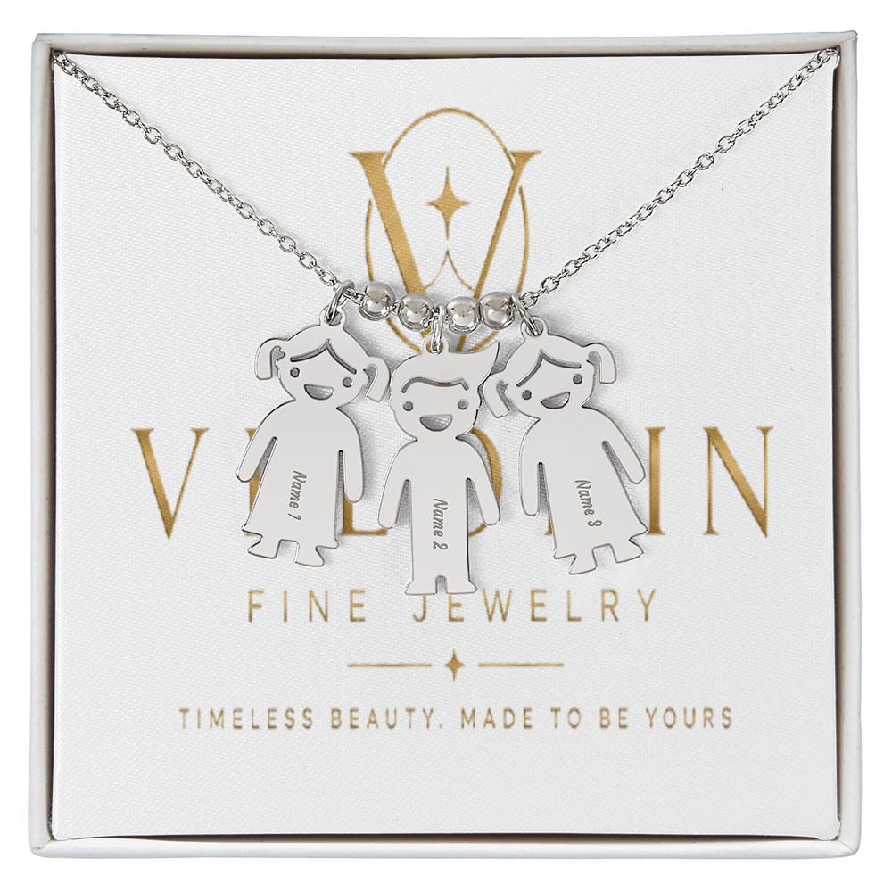 Kid Charm Necklace - Engraved