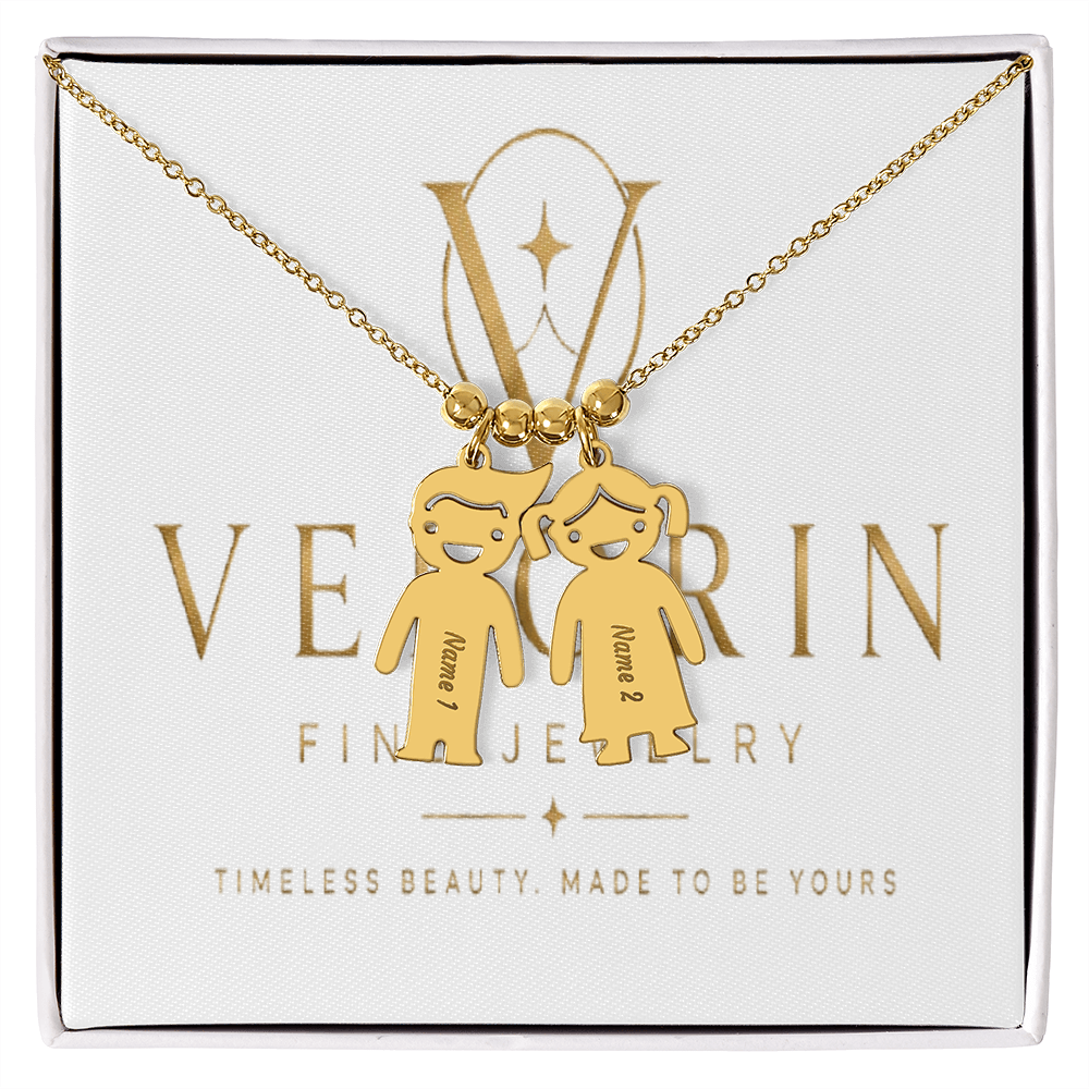 Kid Charm Necklace - Engraved