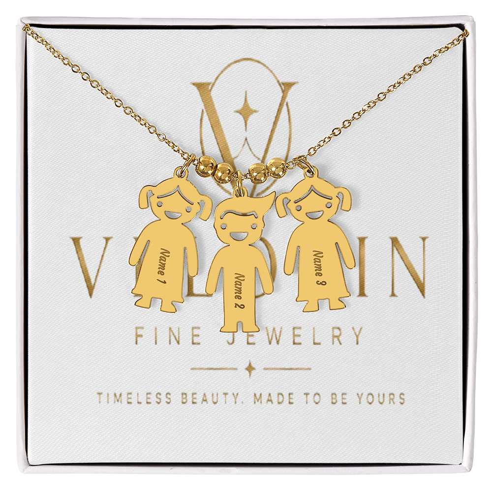 Kid Charm Necklace - Engraved