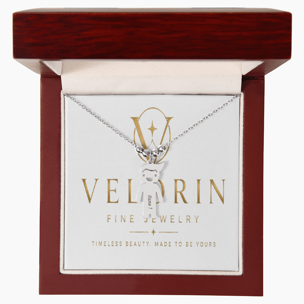 Kid Charm Necklace - Engraved