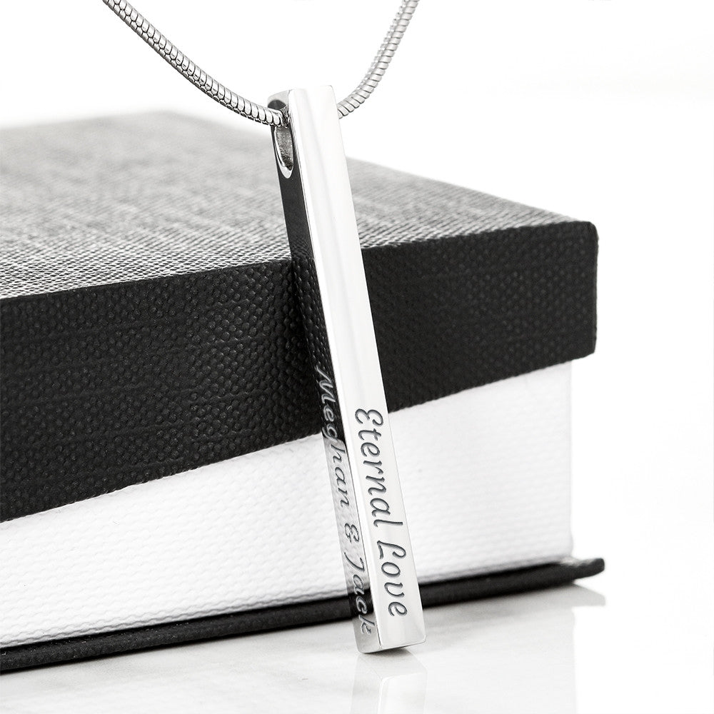 4-Sided Stick Necklace - Engraved POD MC