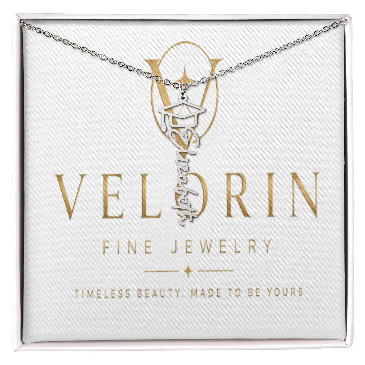 Graduation Cap Name Necklace