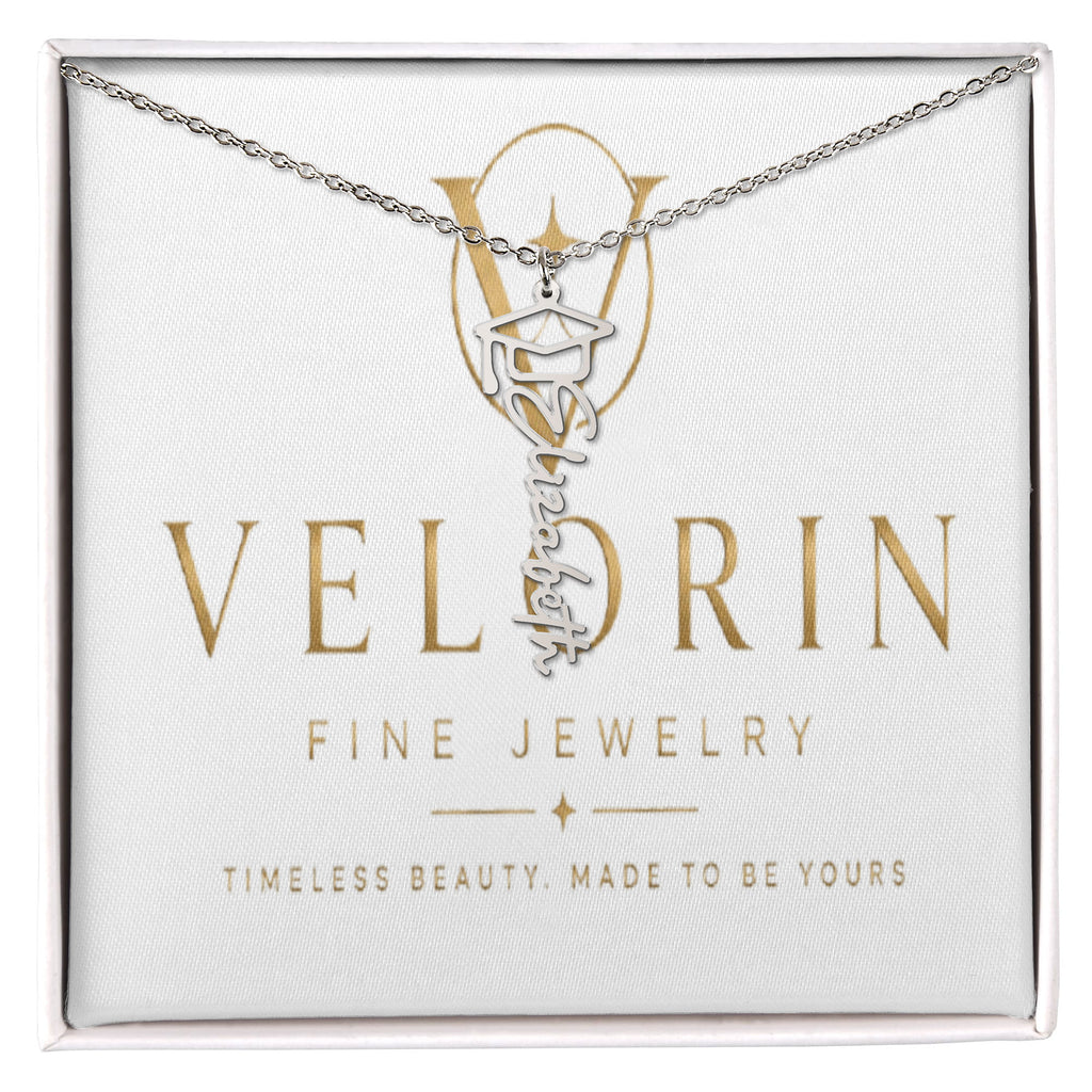 Graduation Cap Name Necklace