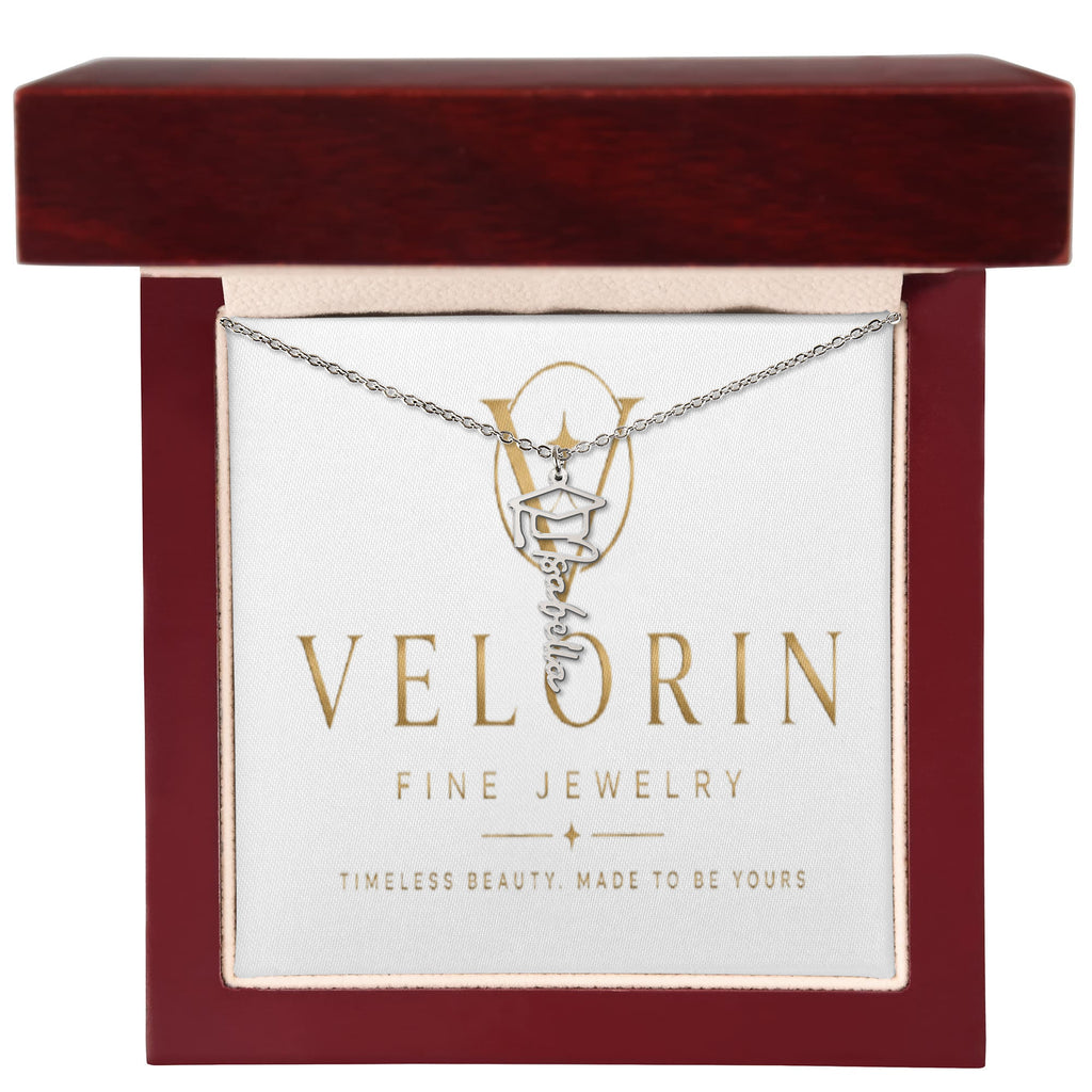 Graduation Cap Name Necklace