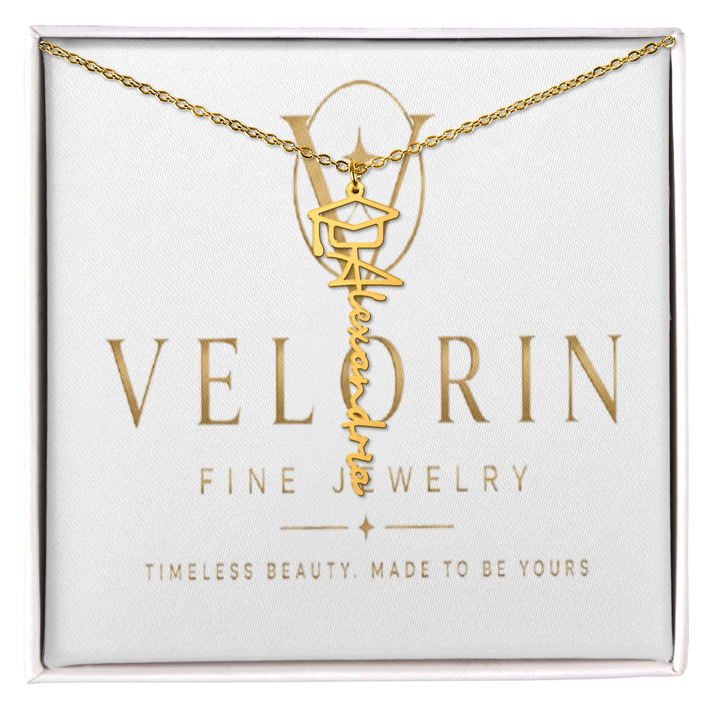 Graduation Cap Name Necklace