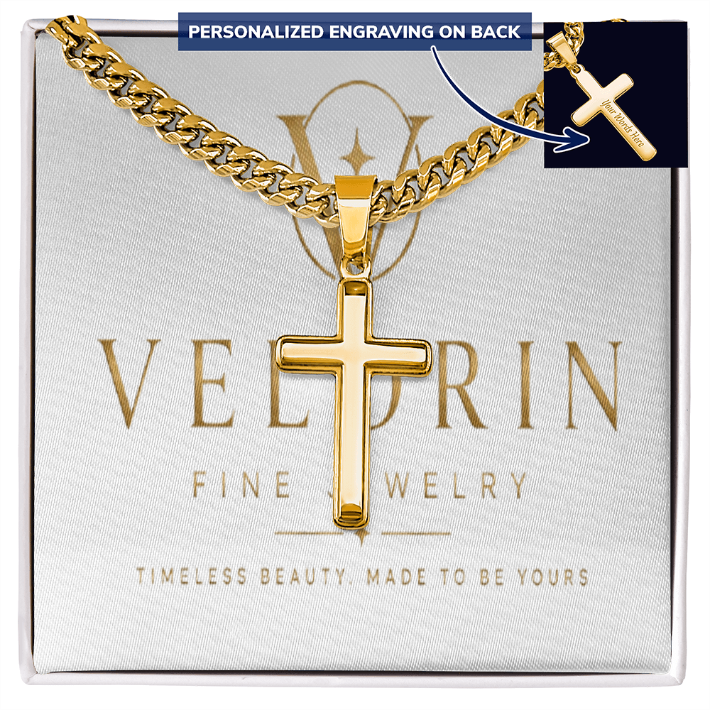 Personalized Cross - Cuban Link Chain