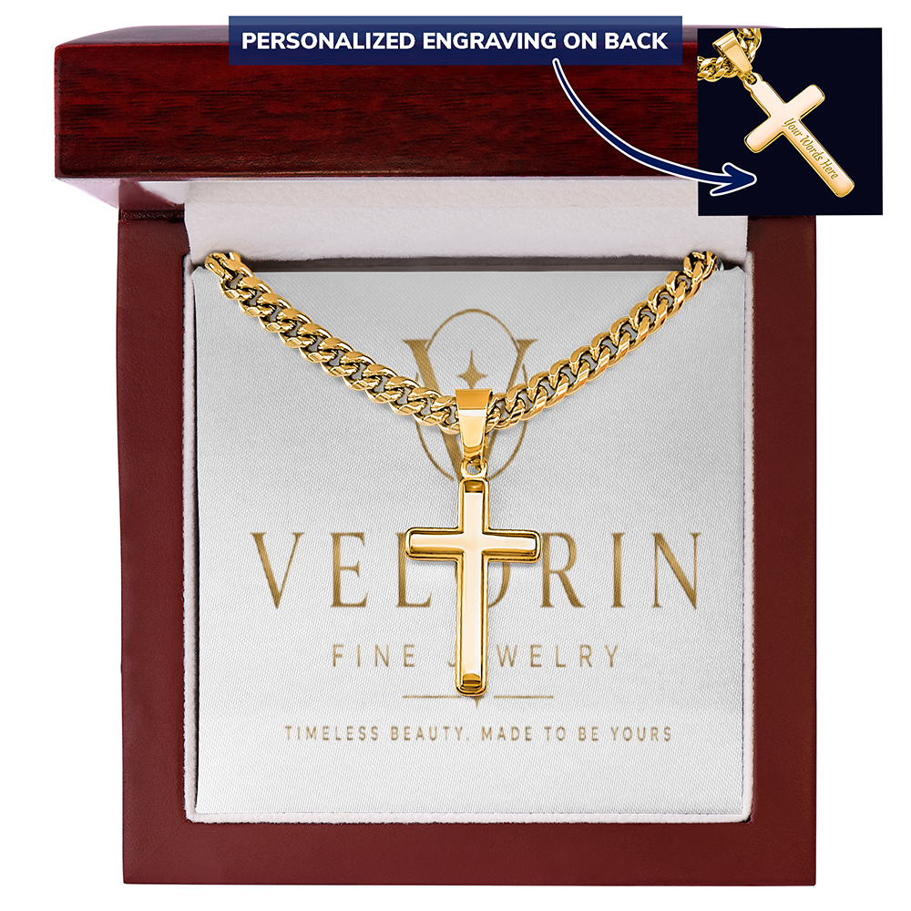 Personalized Cross - Cuban Link Chain