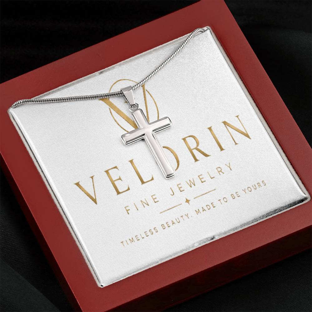 Artisan Cross Necklace - Snake Chain