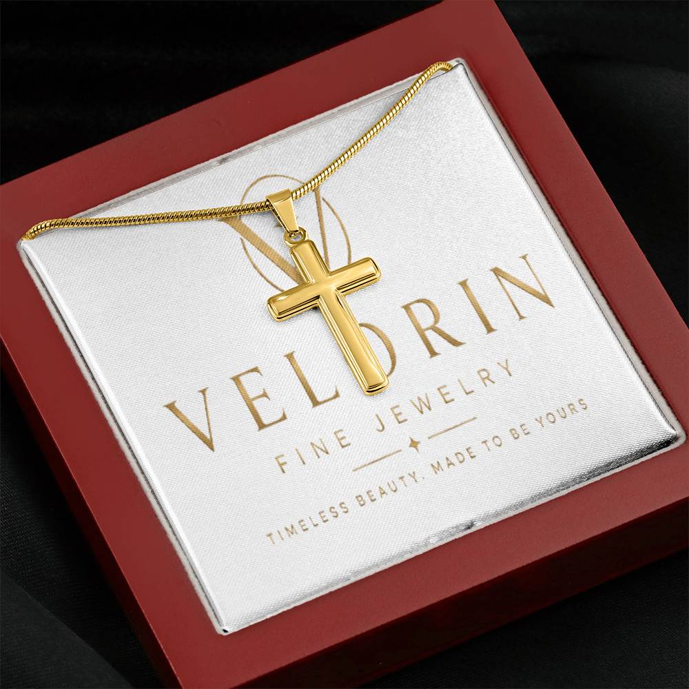 Artisan Cross Necklace - Snake Chain
