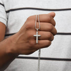 Personalized Cross Necklace - Snake Chain